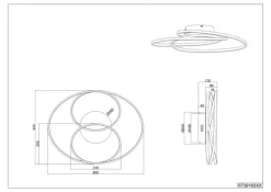 TRIO LED Deckenlampe GALE 60 x 43 cm weiß