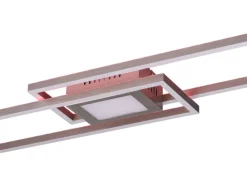 TRIO LED Deckenlampe GANADO 110 x 21 cm nickelfarbig