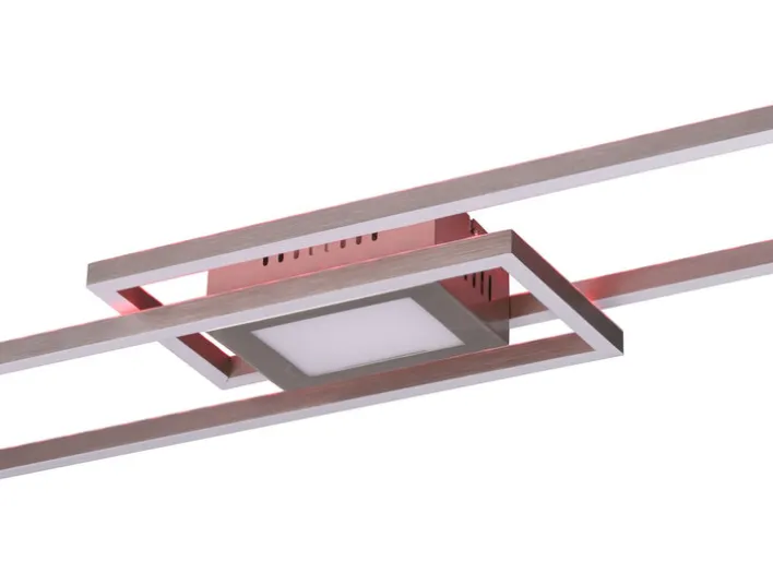 TRIO LED Deckenlampe GANADO 110 x 21 cm nickelfarbig