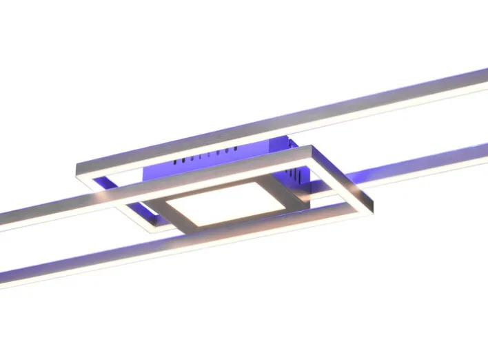 TRIO LED Deckenlampe GANADO 110 x 21 cm nickelfarbig