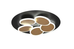 TRIO LED Deckenlampe MANDALA 49 cm schwarz /goldfarbig