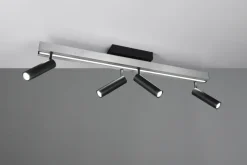 TRIO LED Deckenlampe mit 4 Spots ZENO 85-133 cm Alu /schwarz