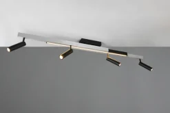 TRIO LED Deckenlampe mit 4 Spots ZENO 85-133 cm Alu /schwarz