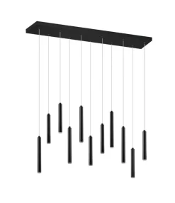 TRIO LED Pendellampe TUBULAR 115 x 15 cm schwarz