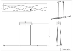 TRIO LED Pendelleuchte BLAZE 107 cm schwarz /nickelfarbig