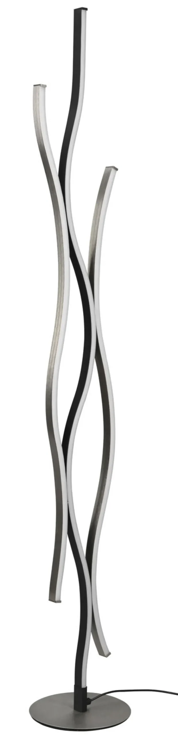 TRIO LED Stehlampe BLAZE 138 cm schwarz /nickelfarbig