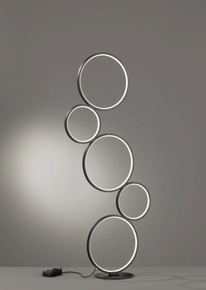 TRIO LED Stehlampe RONDO 115 cm schwarz