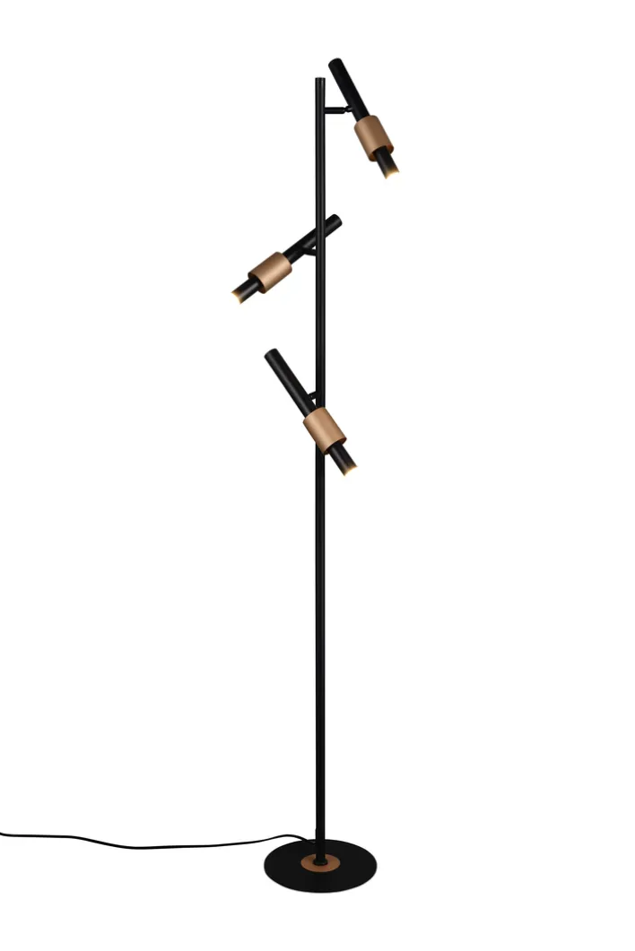TRIO LED Stehlampe TRS IKARIS 3-flg. schwarz matt