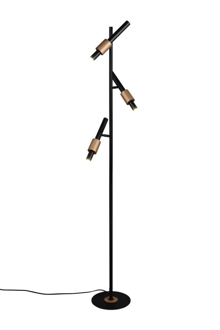 TRIO LED Stehlampe TRS IKARIS 3-flg. schwarz matt
