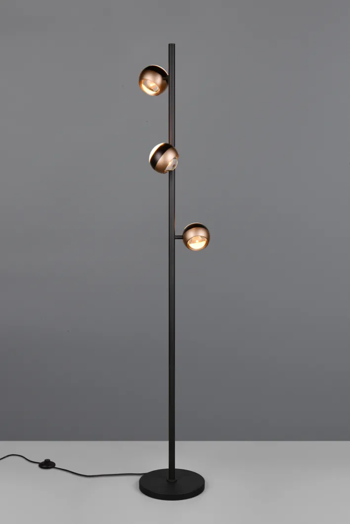 TRIO LED Stehlampe TRS ORBIT 3-flg. schwarz /coffee