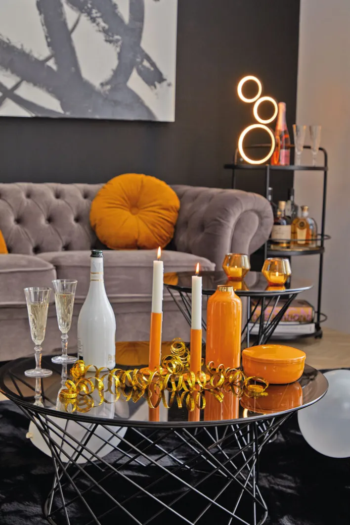 TRIO LED Tischlampe RONDO 45 cm schwarz