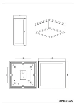 TRIO Retrofit Außendeckenleuchte GARONNE 2-flg grau