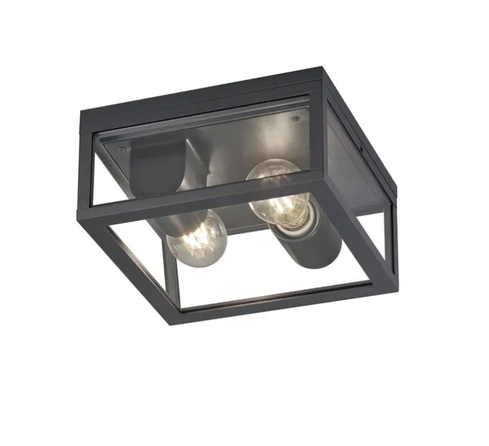 TRIO Retrofit Außendeckenleuchte GARONNE 2-flg grau