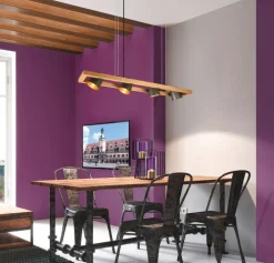 TRIO Retrofit Balkenpendel BELL Holz /nickelfarbig antik