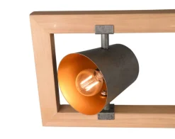 TRIO Retrofit Balkenpendel BELL Holz /nickelfarbig antik
