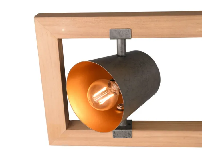 TRIO Retrofit Balkenpendel BELL Holz /nickelfarbig antik