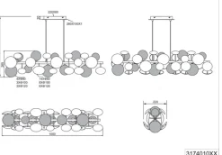 TRIO Retrofit Balkenpendel TRS BUBBLE 100 cm goldfarbig