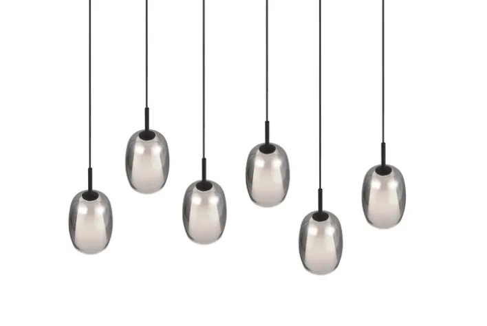 TRIO Retrofit Balkenpendel TRS BARRET 89 cm schwarz /rauchfarbig