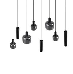 TRIO Retrofit Balkenpendel MATARO 8-flg schwarz /smoke