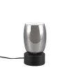 TRIO Retrofit Tischlampe TRS BARRET 24 cm schwarz /rauchfarbig