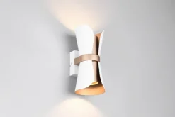 TRIO Retrofit Wandleuchte COAT weiß /coffee