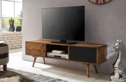 TV-Lowboard 140 x 45 cm braun/ schwarz