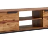 TV-Lowboard 147 x 51 cm Schwarz/ Sheesham massiv
