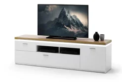 TV-Lowboard AARON weiß/ braun