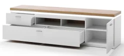 TV-Lowboard AARON weiß/ braun