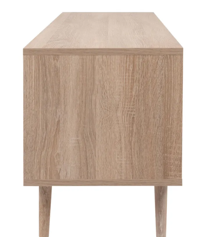 TV-Lowboard BALI 150 x 52 cm Sonoma Eiche/ Rafia Geflecht