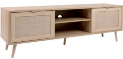 TV-Lowboard BALI 150 x 52 cm Sonoma Eiche/ Rafia Geflecht