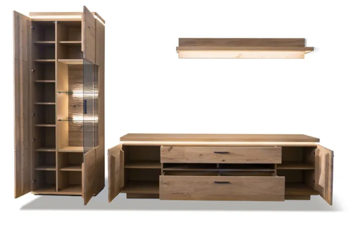 TV-Lowboard BARCELONA 210 cm Balkeneiche bianco