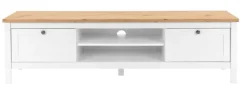 TV-Lowboard BERGEN 160 x 45 cm weiß/Artisan Oak