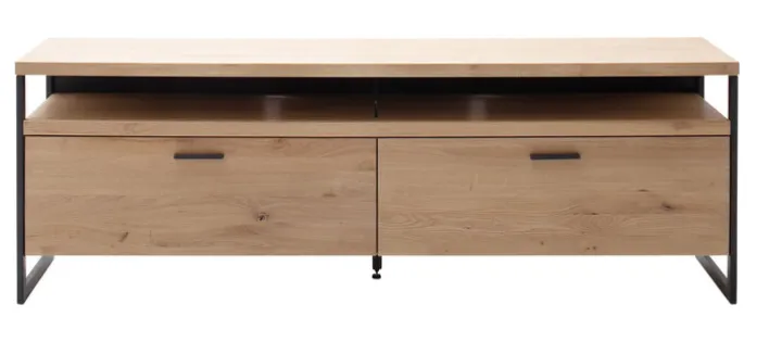 TV-Lowboard LANTANA 205 cm Balkeneiche Bianco /anthrazit