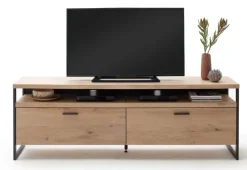 TV-Lowboard LANTANA 205 cm Balkeneiche Bianco /anthrazit