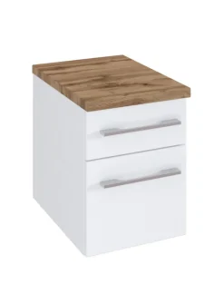 Unterschrank DAVOS 30 x 41 cm Weiß matt/ Wotan Eiche