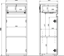 Unterschrank MAYOR Graphit/ Navarra Eiche