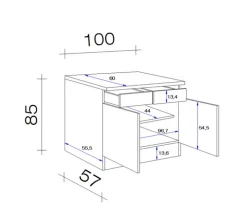 Unterschrank PETE weiß ca. 100 cm