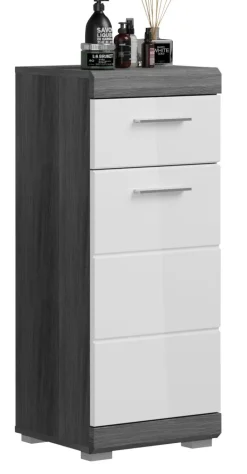 Unterschrank SCOUT 37 x 88 cm grau/ weiß Hochglanz