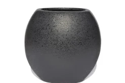 Vase STRUKTUR 16 cm schwarz matt