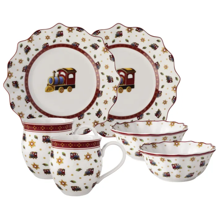 Villeroy & Boch Frühstücksservice TOY'S DELIGHT Bone China 6-teilig weiß/mehrfarbig