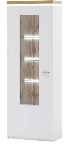 Vitrine AARON weiß/ braun