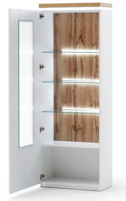 Vitrine AARON weiß/ braun