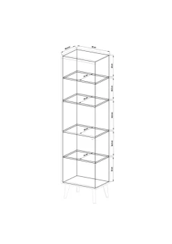 Vitrine ALVA 50 x 197 cm salbeifarbig/braun