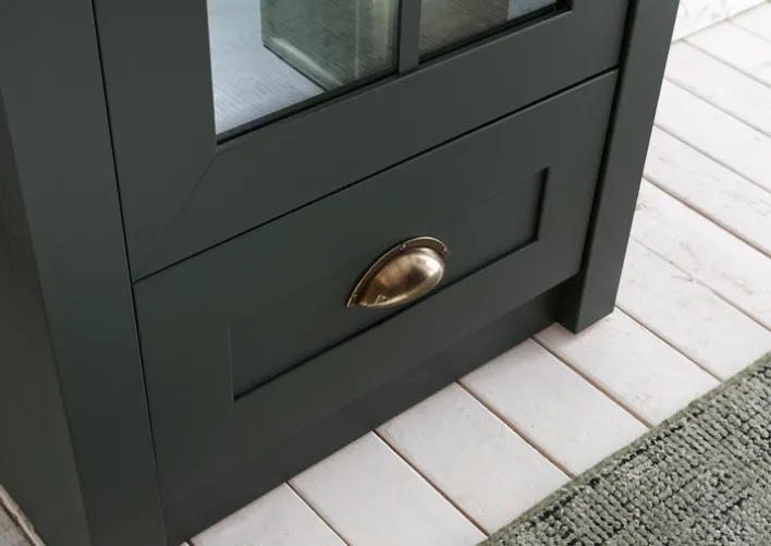 Vitrine ASCOT 50 x 197 cm grün/goldfarbig