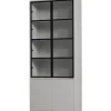 Vitrine BASIC 101 x 230 cm nebelgrau/schwarz