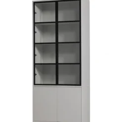 Vitrine BASIC 101 x 230 cm nebelgrau/schwarz