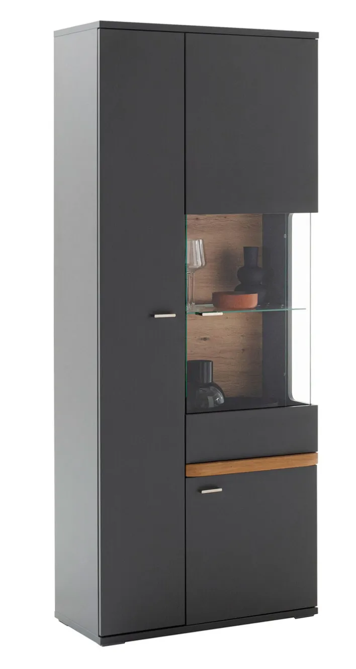 Vitrine CHARLOTTE grau 80 cm