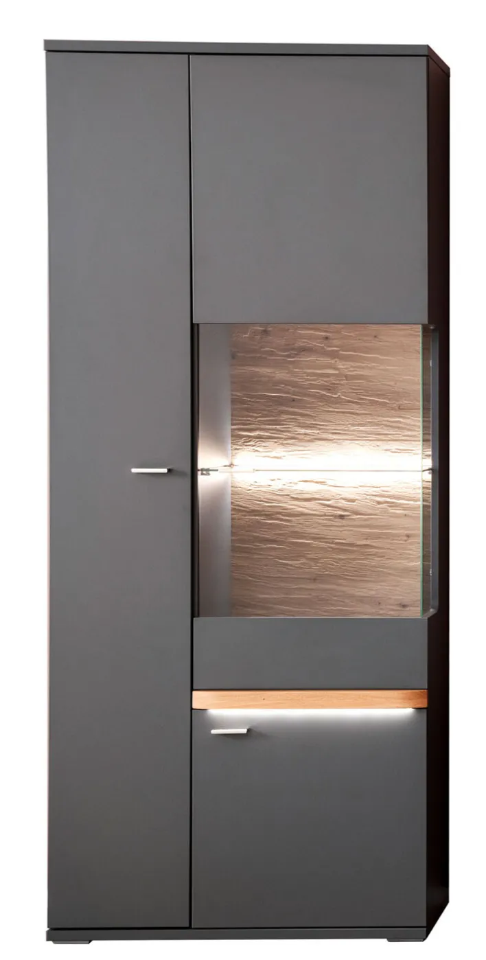 Vitrine CHARLOTTE grau 80 cm