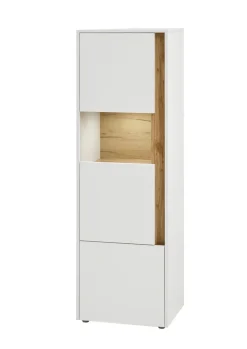 Vitrine CITY 50 x 157 cm weiß/braun